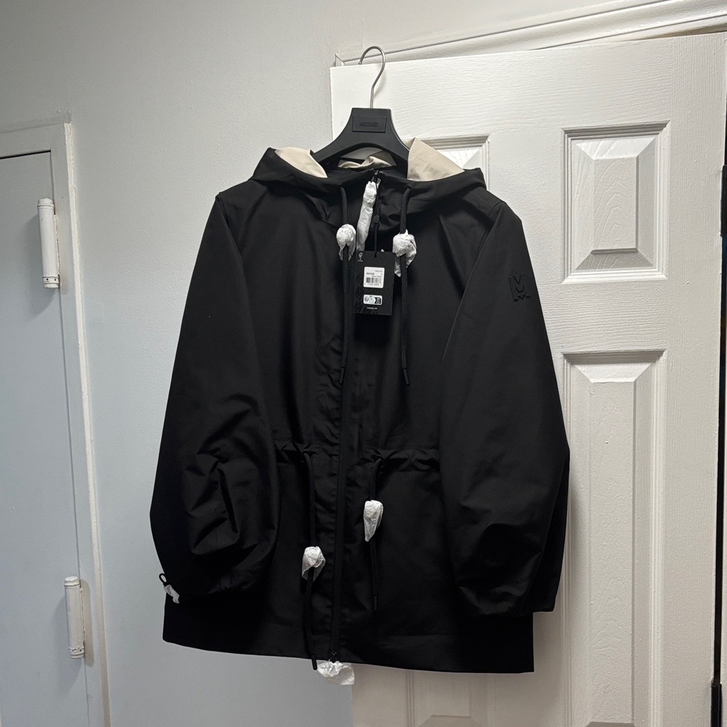 Mackage Black Kids Raincoat With Cream Accents